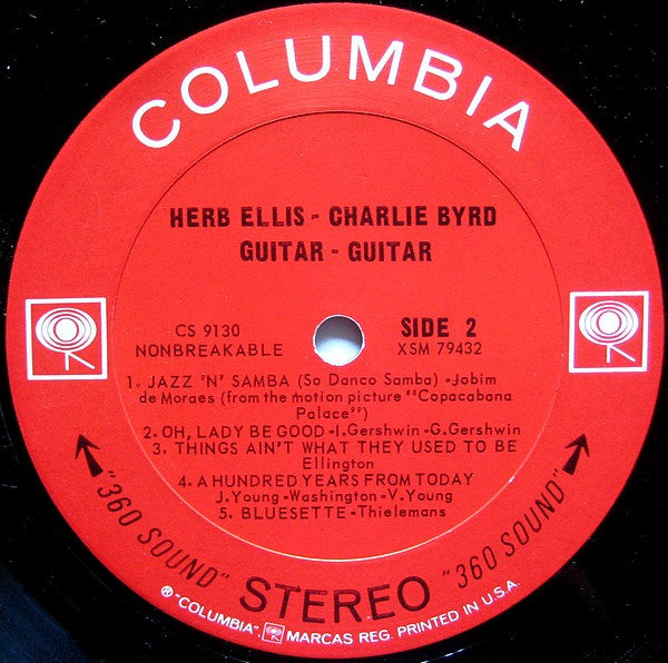 Herb Ellis & Charlie Byrd - Guitar/Guitar - VG+ LP Record 1965 Columbia USA Vinyl - Latin Jazz / Bossa Nova - Shuga Records