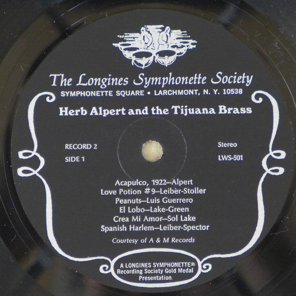 Herb Alpert And The Tijuana Brass - A Treasury Of Herb Alpert And The Tijuana Brass Plus Selections From The Baja Marimba Band - VG+ 5 LP Record Box Set 1966 Longines Symphonette Society USA Vinyl - Latin Jazz / Pop - Shuga Records