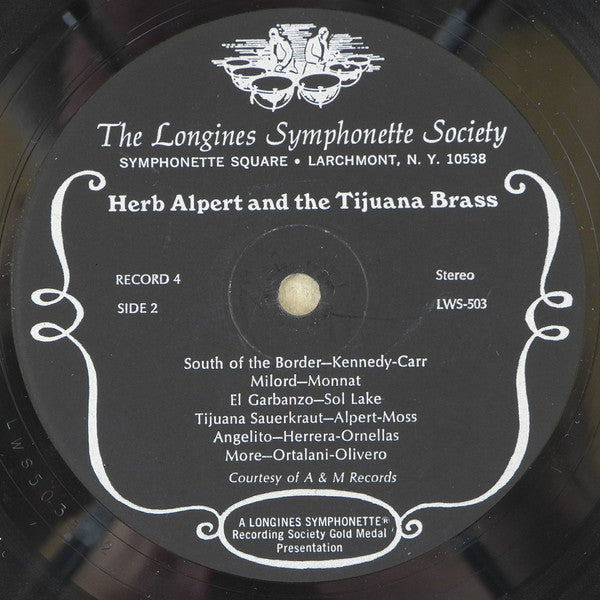 Herb Alpert And The Tijuana Brass - A Treasury Of Herb Alpert And The Tijuana Brass Plus Selections From The Baja Marimba Band - VG+ 5 LP Record Box Set 1966 Longines Symphonette Society USA Vinyl - Latin Jazz / Pop - Shuga Records