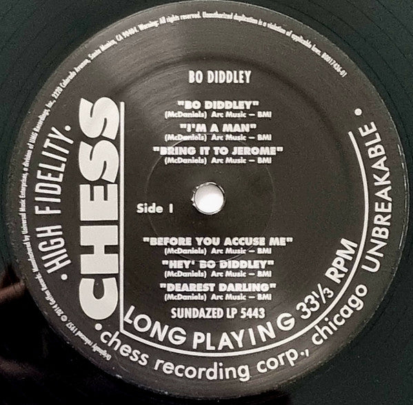 Bo Diddley - Bo Diddley (1957) - Mint- LP Record 2018 Sundazed Music USA Vinyl - Rock & Roll / Chicago Blues - Shuga Records