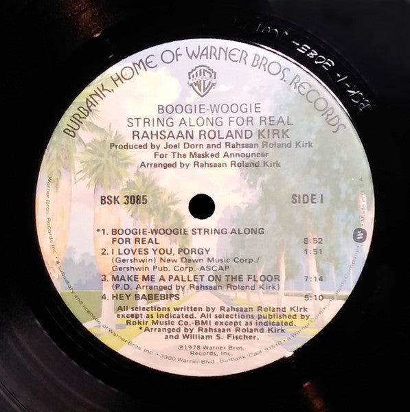 Rahsaan Roland Kirk - Boogie-Woogie String Along For Real - VG+ LP Record 1978 Warner USA Vinyl - Jazz / Post Bop - Shuga Records