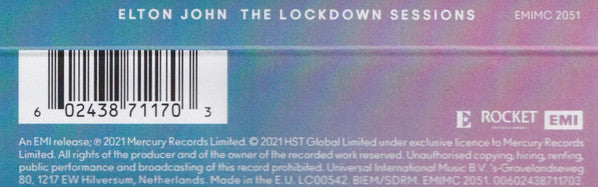 Elton John - The Lockdown Sessions - New Cassette 2021 EMI Rocket Entertainment UK Purple Tape - Pop Rock