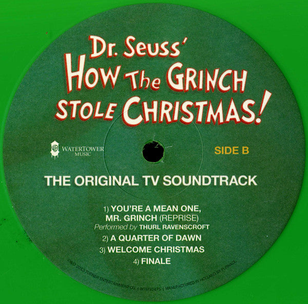 Dr. Seuss - How The Grinch Stole Christmas (1966) - Mint- LP Record 2021 WaterTower Target Exclusive Green Vinyl - Soundtrack / Holiday / Christmas - Shuga Records