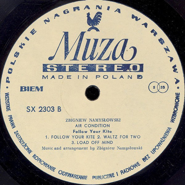 Zbigniew Namysłowski Air Condition - Follow Your Kite - VG+ (VG cover) LP Record 1980 Polskie Nagrania Muza Poland Vinyl - Jazz / Jazz-Funk / Fusion - Shuga Records