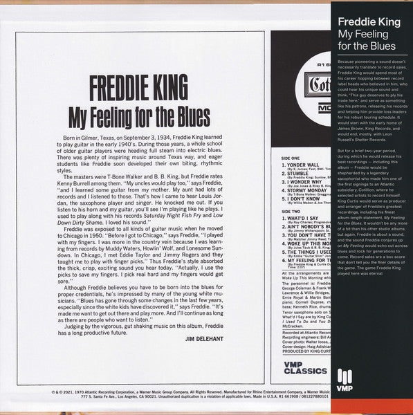 Freddie King - My Feeling For The Blues (1970) - New LP Record 2021 Cotillion Vinyl Me Please 180 gram Vinyl - Rhythm & Blues / Texas Blues / Electric Blues - Shuga Records