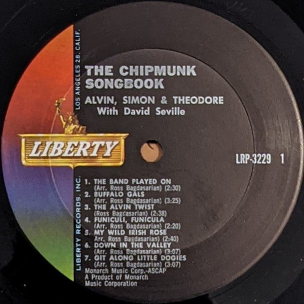 The Chipmunks & David Seville - The Chipmunk Songbook - VG+ LP Record 1962 Liberty USA Original Vinyl & Foil Cover - Children's / Novelty - Shuga Records