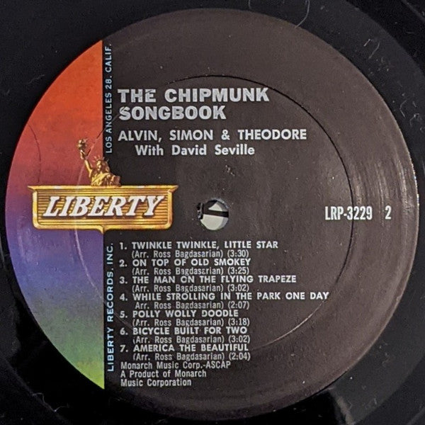 The Chipmunks & David Seville - The Chipmunk Songbook - VG+ LP Record 1962 Liberty USA Original Vinyl & Foil Cover - Children's / Novelty - Shuga Records