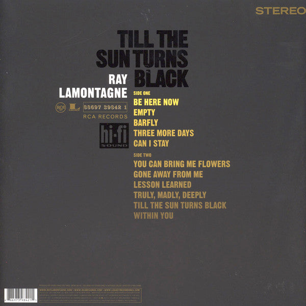 Ray LaMontagne - Till The Sun Turns Black (2006) - New LP Record 2008 RCA USA Vinyl - Rock / Folk Rock / Acoustic - Shuga Records