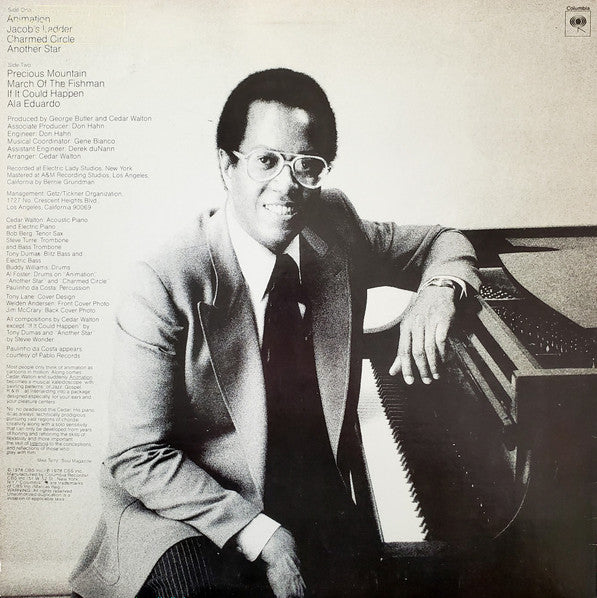 Cedar Walton - Animation - VG+ LP Record 1978 Columbia USA Vinyl - Jazz / Soul-Jazz / Jazz-Funk - Shuga Records