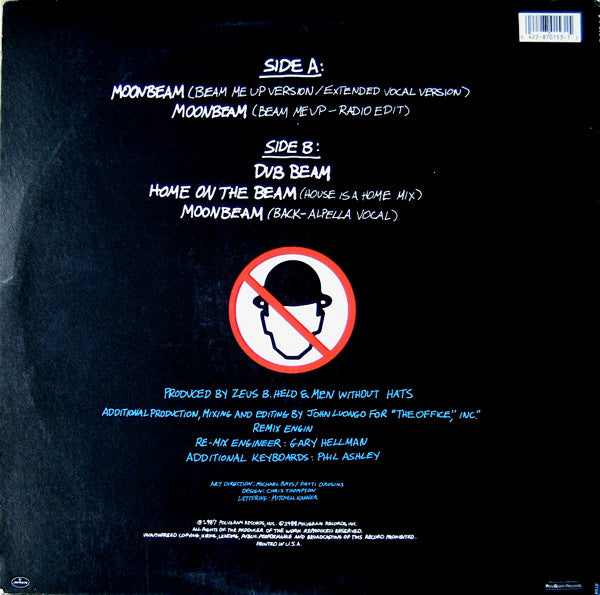 Men Without Hats – Moonbeam - Mint- 12" Single Record 1988 Mercury USA Vinyl - Synth-pop