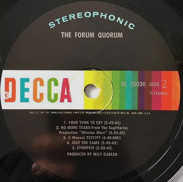 The Forum Quorum - The Forum Quorum - VG+ LP Record 1968 Decca USA Original Vinyl - Garage Rock / Psychedelic Rock - Shuga Records