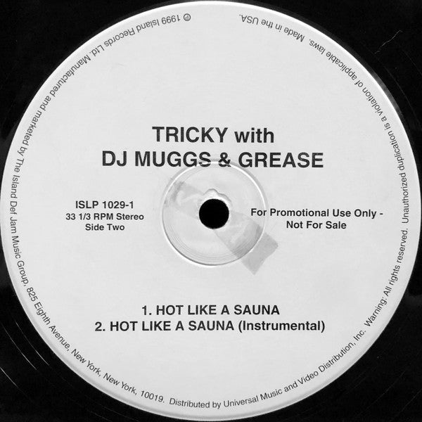 Tricky With Grease - Bom Bom Diggy / Hot Like A Sauna - Mint- 12" Single Record 1999 Island UK Promo Vinyl - Trip Hop / Dub - Shuga Records