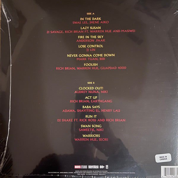 Various – Shang-Chi And The Legend Of The Ten Rings (The Album) - New LP Record 2021 Hollywood Vinyl - Marvel Soundtrack - Shuga Records