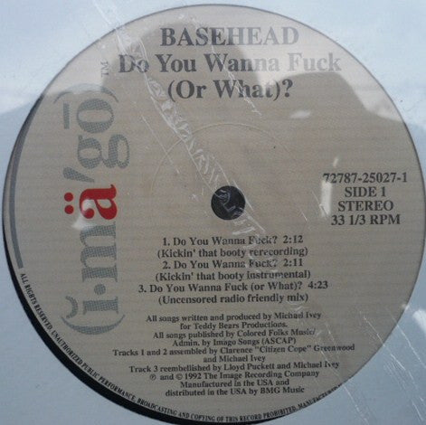 Basehead – Do You Wanna Fuck (Or What)? - New 12" Single Record 1993 Imago USA Vinyl - Hip Hop / Lo-Fi - Shuga Records