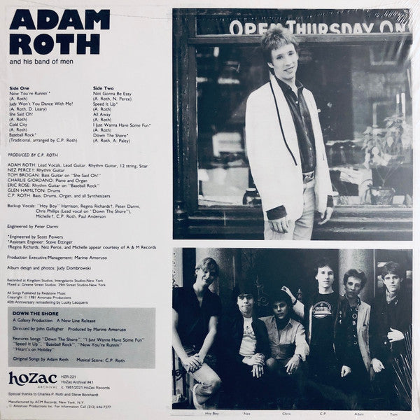 Adam Roth And His Band Of Men - Down The Shore (1981) - Mint- LP Record 2021 HoZac USA Vinyl - Power Pop / Punk / Rock - Shuga Records