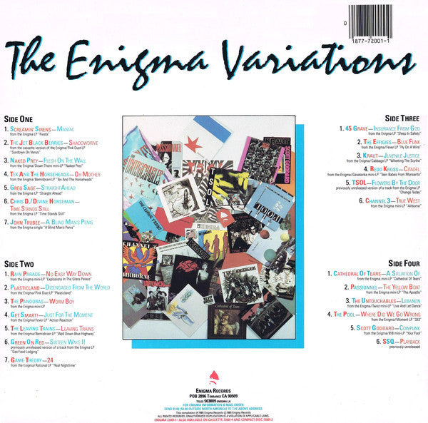 Various – The Enigma Variations - VG+ 2 LP Record 1985 Enigma USA Vinyl - Rock / Synth-pop / Punk - Shuga Records