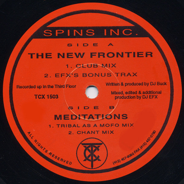 Spins Inc. - The New Frontier - VG+ 12" Single Record 1992 TCX USA Vinyl - House / Tribal House - Shuga Records