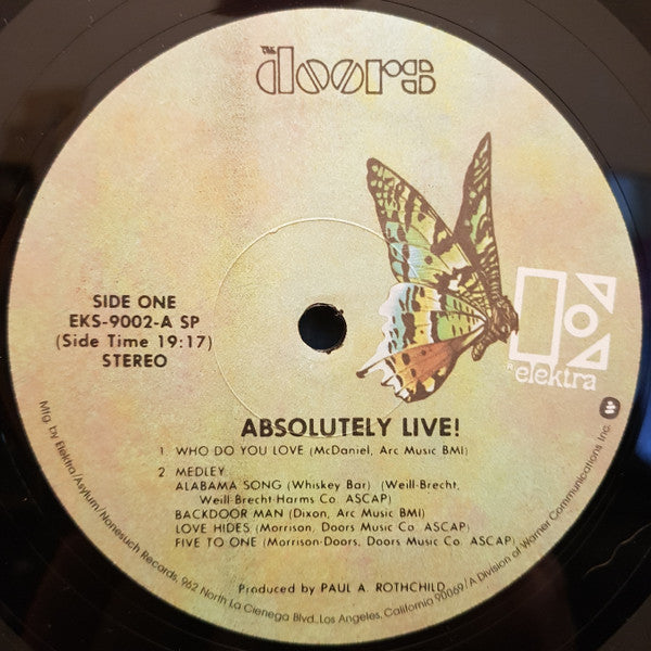 The Doors – Absolutely Live (1970) - VG+ 2 LP Record 1976 Elektra USA Vinyl - Psychedelic Rock / Classic Rock - Shuga Records
