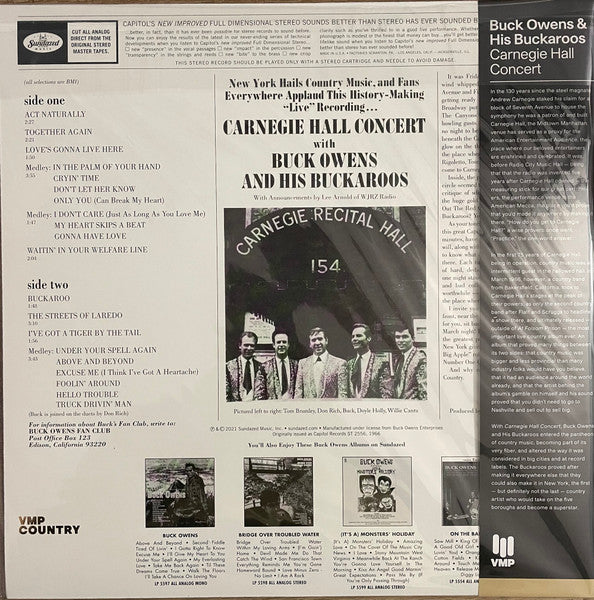 Buck Owens And His Buckaroos - Carnegie Hall Concert (1966) - New LP Record 2021 Vinyl Me, Please. Yellow 180 gram Vinyl & Booklet - Country / Honky Tonk - Shuga Records