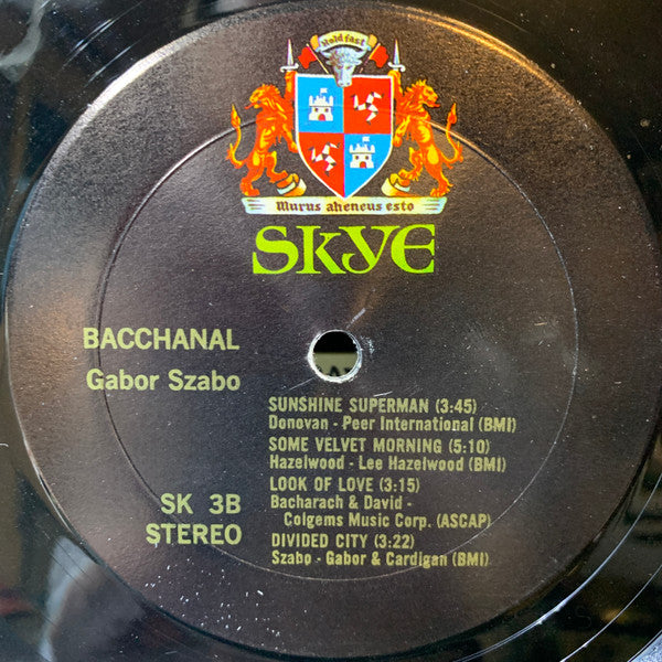 Gabor Szabo – Bacchanal - Mint- LP Record 1968 Bacchanal USA Vinyl - Gypsy Jazz / Jazz-Funk - Shuga Records