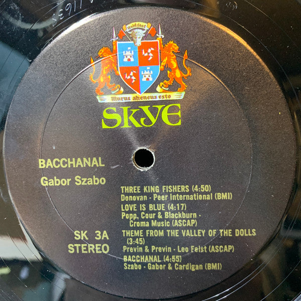 Gabor Szabo – Bacchanal - Mint- LP Record 1968 Bacchanal USA Vinyl - Gypsy Jazz / Jazz-Funk - Shuga Records