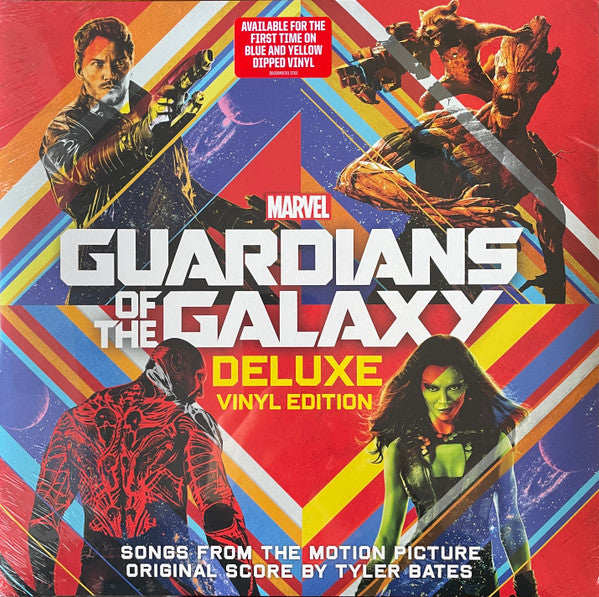 Various / Tyler Bates - Guardians Of The Galaxy - Mint- 2 LP Record 2021 Hollywood Marvel Urban Outfitters Exclusive Blue & ellow Dipped Vinyl - Soundtrack - Shuga Records