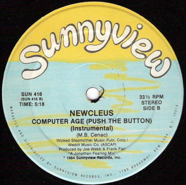 Newcleus - Computer Age (Push The Button) - VG+ 12" Single Record Sunnyview Vinyl - Electro / Electro Rap - Shuga Records