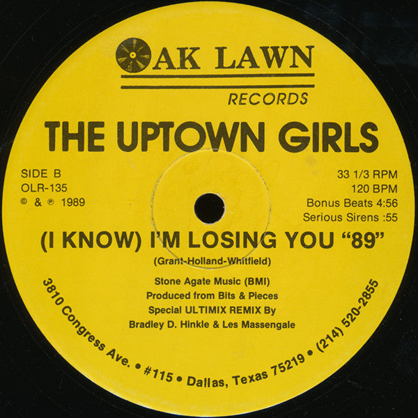 The Uptown Girls - (I Know) I'm Losing You '89 - Mint- 12" Single Record 1989 Oak Lawn Vinyl - Electro / Synth-pop - Shuga Records
