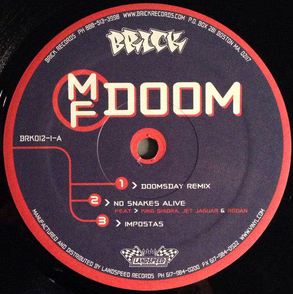 MF Doom & MF Grimm - MF - Mint- (VG+ cover) 2 LP Record 2000 Brick Landspeed USA Original RARE Vinyl - Hip Hop / Abstract / Conscious / Boom Bap