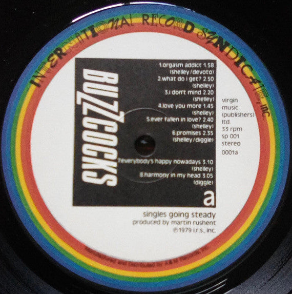Buzzcocks – Singles Going Steady - Mint- (VG+ cover) LP Record 1979 I.R.S. USA Original Vinyl & Inner - Punk / Power Pop / Rock