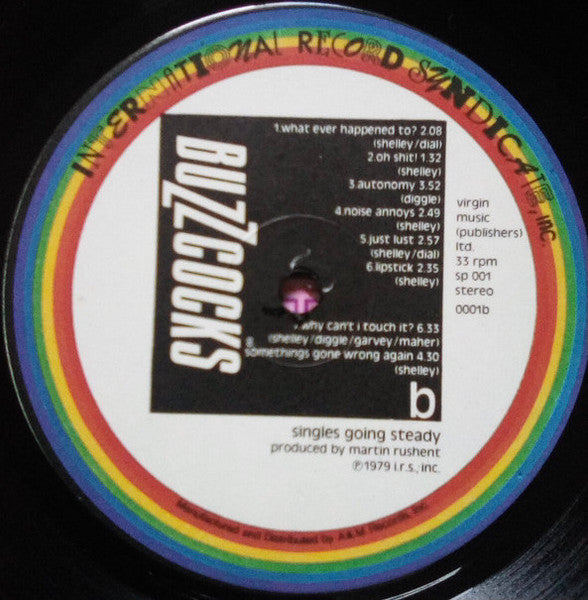 Buzzcocks – Singles Going Steady - Mint- (VG+ cover) LP Record 1979 I.R.S. USA Original Vinyl & Inner - Punk / Power Pop / Rock