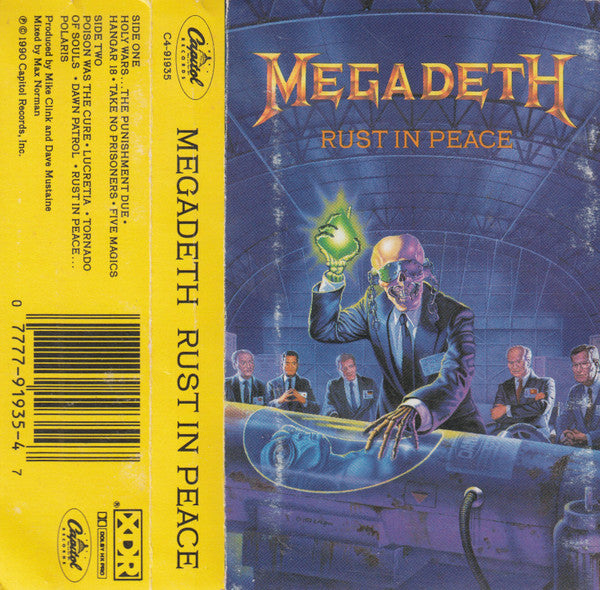 Megadeth - Rust In Peace - VG+ Cassette 1990 Capitol USA Original Tape - Heavy Metal / Thrash / Speed Metal - Shuga Records