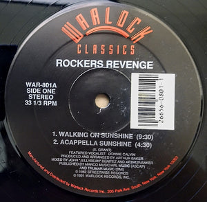 Rockers Revenge - Walking On Sunshine - Mint- 12" Single Record 1982 Warlock Classics USA Vinyl - Pop Rap / Electro / Disco - Shuga Records