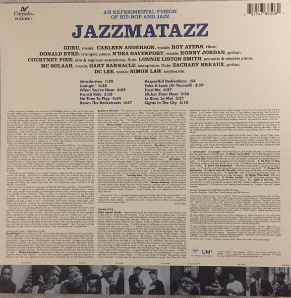 Guru - Jazzmatazz Volume 1 (1993) - New LP Record 2018 Virgin Chrysalis Vinyl - Hip Hop / Jazzy Hip-Hop - Shuga Records