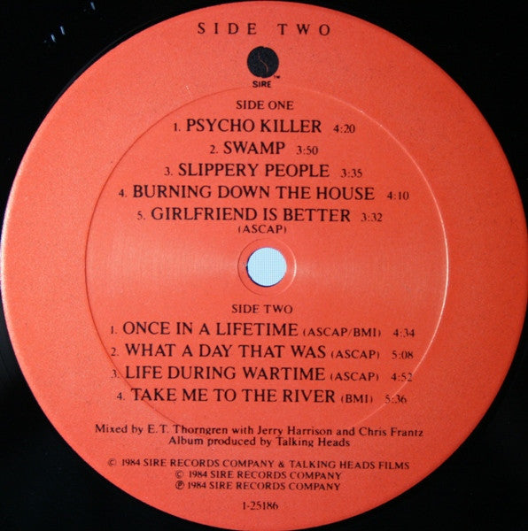 Talking Heads - Stop Making Sense - Mint- (VG+ cover) LP Record 1984 Sire Club Edition USA Original Vinyl & Inner - New Wave / Indie Rock - Shuga Records