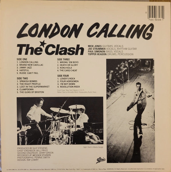 The Clash - London Calling - VG+ 2 LP Record 1980 Epic USA Original Vinyl, Inner Sleeves & Original 1980 Receipt - Punk / Rock / New Wave - Shuga Records