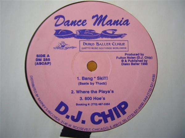 D.J. Chip / D.J. Thadz - Untitled - VG- (Low grade) 12" Single Record 1998 Dance Mania Disko Baller Clique Vinyl - Chicago Ghetto House / Juke / Footwork - Shuga Records