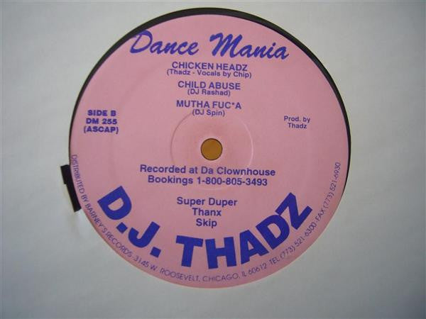 D.J. Chip / D.J. Thadz - Untitled - VG- (Low grade) 12" Single Record 1998 Dance Mania Disko Baller Clique Vinyl - Chicago Ghetto House / Juke / Footwork - Shuga Records