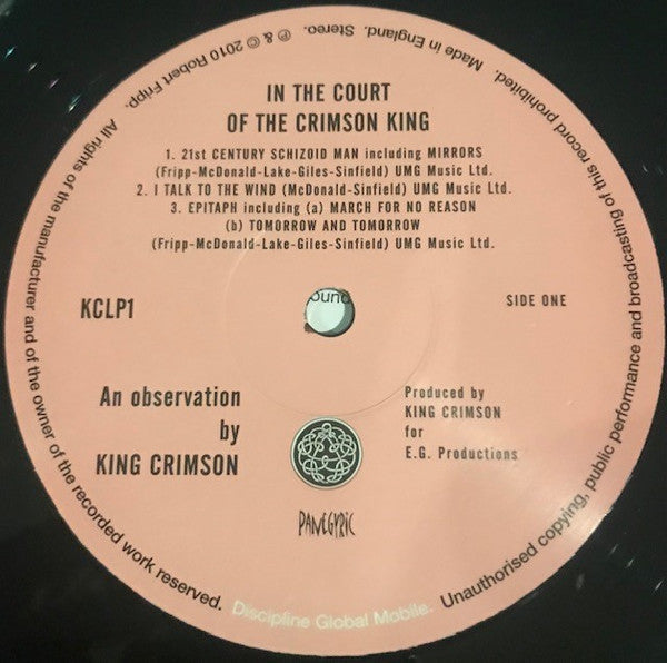 King Crimson - In The Court Of The Crimson King (An Observation By King Crimson) (1969) - Mint- LP Record 2021 Panegyric UK 200 gram Vinyl - Rock / Prog Rock - Shuga Records