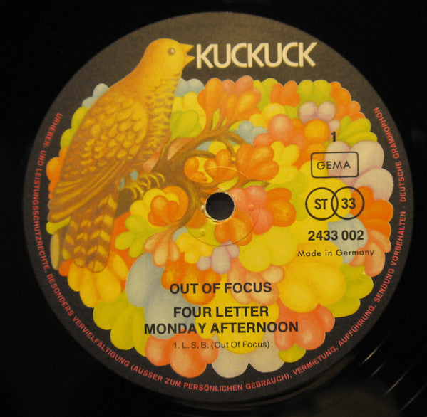 Out Of Focus - Four Letter Monday Afternoon - VG+ 2 LP Record 1972 Kuckuck Germany Original Vinyl - Krautrock / Prog Rock / Psychedelic Rock - Shuga Records
