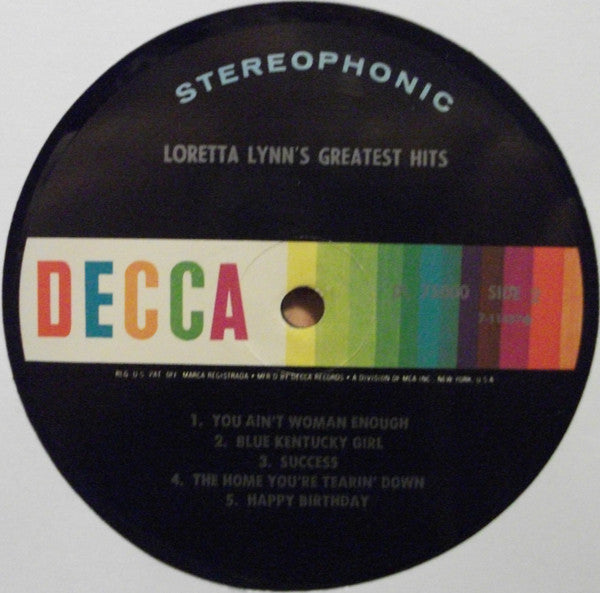 Loretta Lynn - Loretta Lynn's Greatest Hits - VG+ LP Record 1968 Decca USA Original Vinyl - Country - Shuga Records