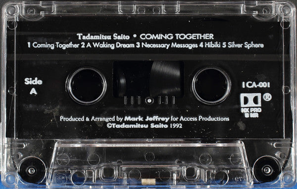 Tadamitsu Saito, Darol Anger, Teja Bell, Paul McCandless - Coming Together - VG+ Cassette 1992 Private Press USA Tape - New Age / Jazz - Shuga Records