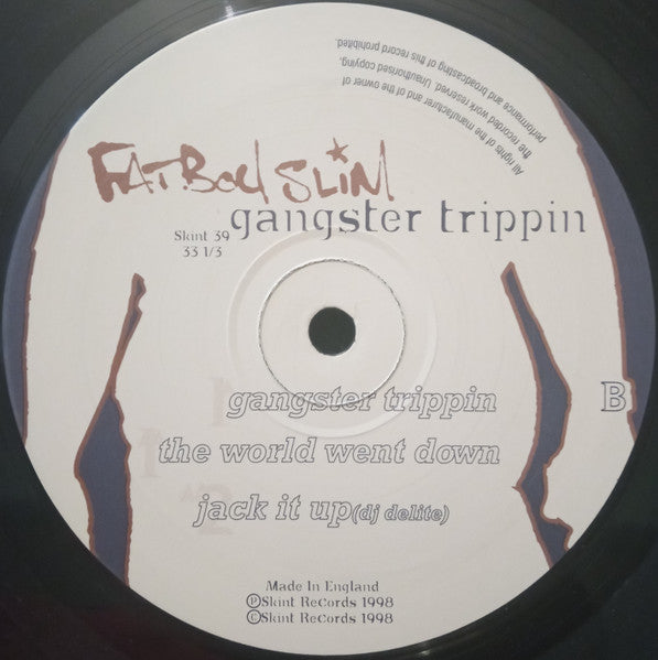 Fatboy Slim - Gangster Trippin - VG+ 12" Single Record 1998 Skint UK Vinyl - Big Beat - Shuga Records