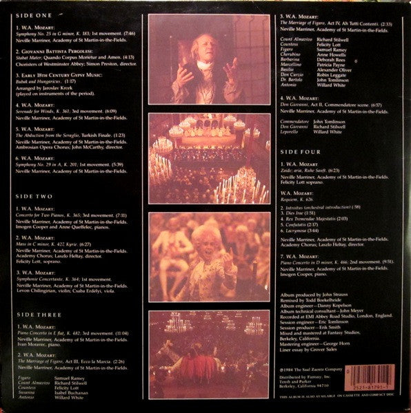 Sir Neville Marriner, Academy Of St. Martin-In-The-Fields - Amadeus (Music From The Film) - VG+ 2 LP Record 1984 Fantasy USA Original Vinyl & Insert - Soundtrack - Shuga Records