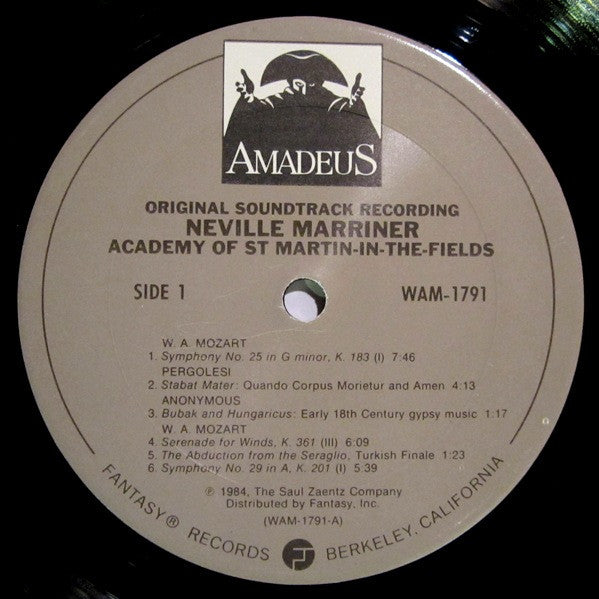 Sir Neville Marriner, Academy Of St. Martin-In-The-Fields - Amadeus (Music From The Film) - VG+ 2 LP Record 1984 Fantasy USA Original Vinyl & Insert - Soundtrack - Shuga Records