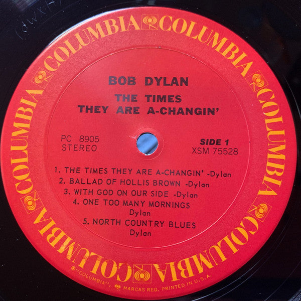 Bob Dylan ‎– The Times They Are A-Changin (1964) - Mint- LP Record 1970s Columbia USA Vinyl - Rock / Folk Rock - Shuga Records