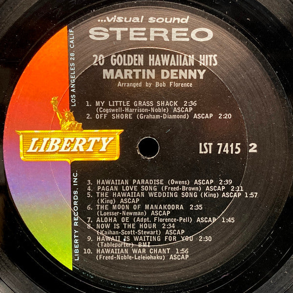 Martin Denny - 20 Golden Hawaiian Hits - Mint- LP Record 1965 Liberty USA Original Vinyl - Jazz / Exotica / Pacific - Shuga Records