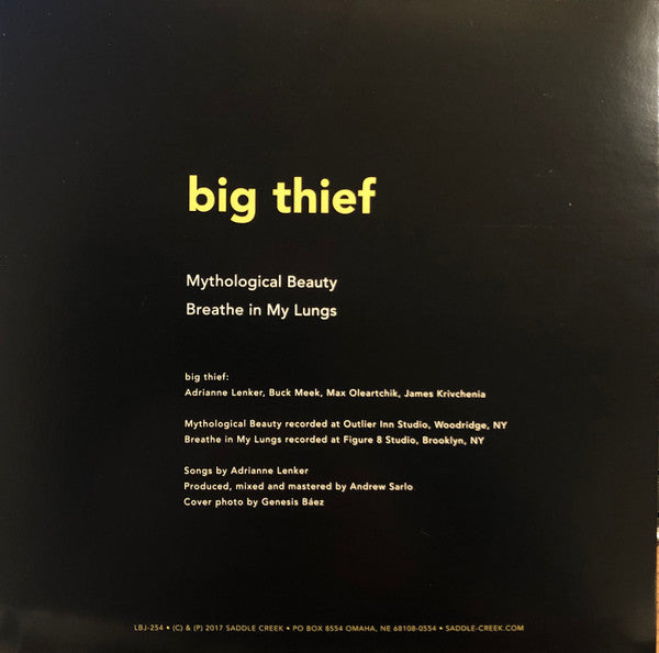 Big Thief - Mythological Beauty (2017) - New 7" Single Record 2022 Saddle Creek Concrete Gray Vinyl & Download - Indie Rock / Folk Rock - Shuga Records