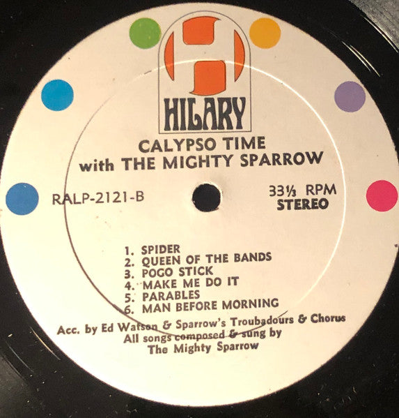 Mighty Sparrow – Calypso Time - VG LP Record 1970 RA Hilary Barbados Vinyl - Reggae / Calypso