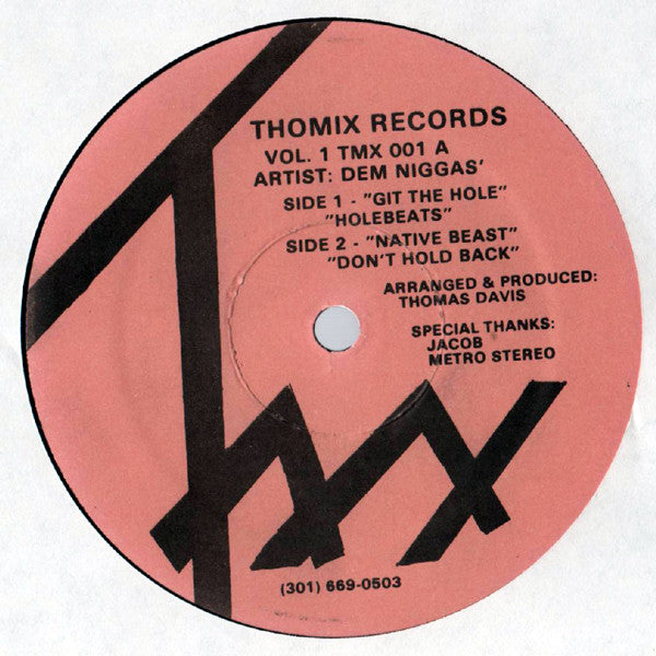 Dem Niggas - Vol. 1 - VG+ 12" Single Record Thomix Vinyl - House - Shuga Records